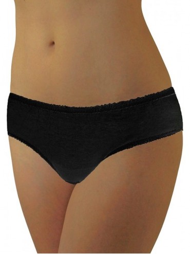 Panties 10-Pack Womens Disposable 100% Cotton Underwear - for Travel- Hospital Stays- Emergencies - Black - CX17YK9G7A0 $29.06