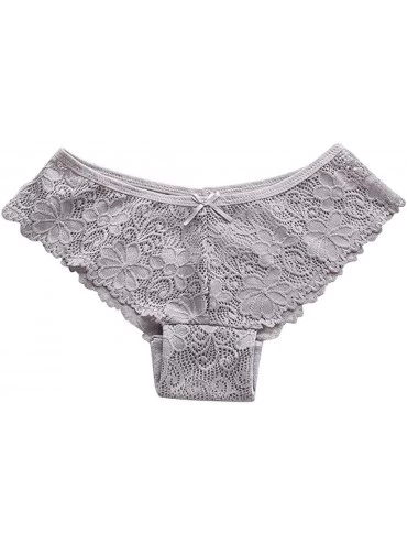 Baby Dolls & Chemises Sexy Underwear for Women-Fashion Delicate Lace Tank Lace Sexy Translucent Sheer Underpant - Gray - CH19...