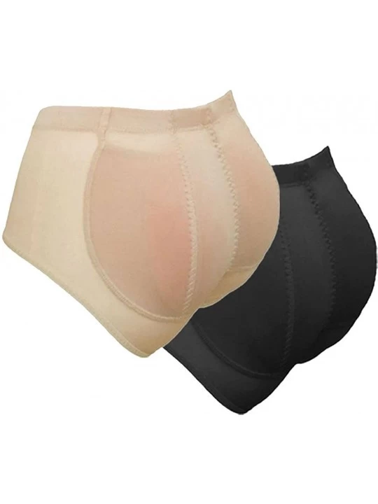 Shapewear Butt Padded Silicone Pads Buttocks Tummy Control Enhancer Body Shaper Panty Set - Beige - CN18E2I06DQ $37.56