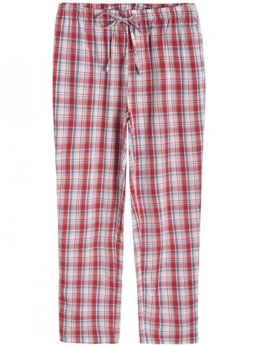 Sets Women's Plaid Pajamas Pants Cotton Sleep Bottoms with Pockets - Red - C418SOL69YZ $46.19
