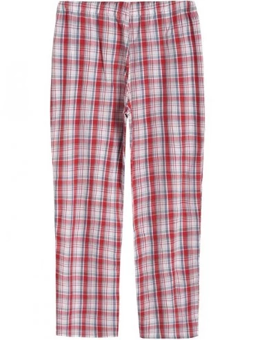 Sets Women's Plaid Pajamas Pants Cotton Sleep Bottoms with Pockets - Red - C418SOL69YZ $24.64