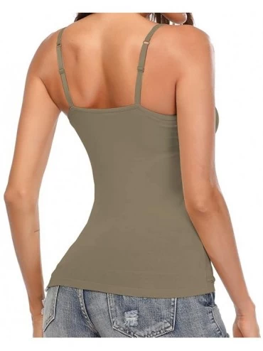 Camisoles & Tanks Womens Tank Tops with Built Bra Adjustable Strap Cami Tunic Camisole Undershirt - 2 Green - CC18WDIUMDY $19.17