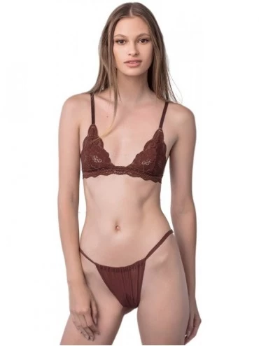 Bras Chi Bralittle Lace Bralette for Women - Cocoa - CM18EMHK3DS $27.40