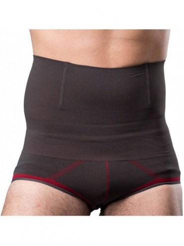 Shapewear Men's Slimming High Waist Body Shaper Boxer Briefs Tummy Control Shapewear Girdle - Red - C818CYS866O $25.98