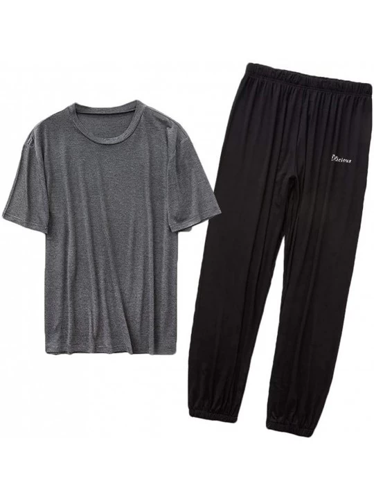 Sleep Sets Pajama Set Short Sleeve Sleepwear 2-Piece Top & Bottom - 2 - CJ19DYYKUUS $34.77