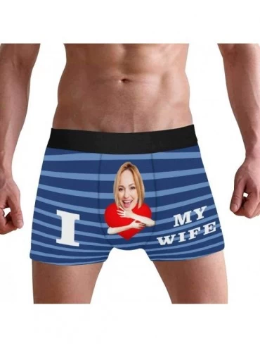 Briefs Personalized Men's Funny Face Boxer- Your Photo on Custom Underwear for Men I Love My Wife All Gray Stripe - Multi 10 ...