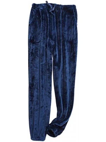Bottoms Women Fuzzy Flannel Harem Pajama Bottoms Comfy Warm Pajama Pants Lounge Sport Pj Pants Bottoms Trousers - Navy - CM19...