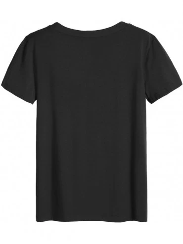 Sets Women's Sleepwear Tops with Capri Pants Pajama Sets - Black - C719CMHI7MQ $21.57