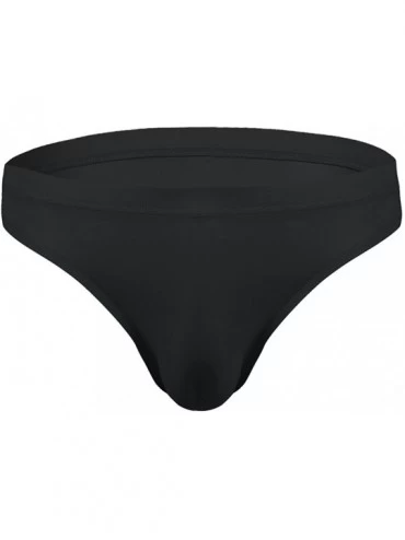 Bikinis Men's Silky Ice Silk Ultra-Thin Bikini Swim Briefs Underwear Swimwear - Black - C2180EKNX38 $24.91