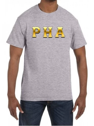 Undershirts Prince Hall Gold PHA Masonic Men's Crewneck T-Shirt - Sport Grey - CC1853OTWON $37.29