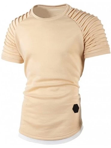 Sleep Tops Autumn Long Sleeve Plaid Hoodie Hooded Sweatshirt Top Tee Outwear BlouseMen - 03 Khaki - CQ18RWAZMRH $13.71