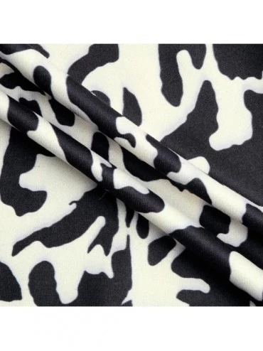 Thermal Underwear Casual Leopard Print Splice 2 Color Short Sleeves T-Shirts Fashion Crew Neck Blouse Tops - Khaki - CZ193WGU...