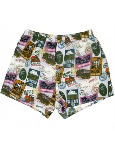 Boxers Men's Colorful Funny Animal All Over Print Cotton Boxer Shorts S-XXL - National Park Print - CR193RN4Q48 $33.20