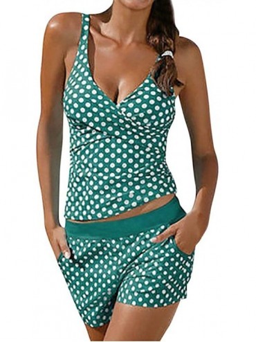 Accessories Casual Swimsuits for Women Tankini Swimsuit Bikini Beachwear Swimwear Bathingsuit Padded Push Up Plus - Green - C...