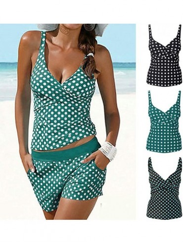 Accessories Casual Swimsuits for Women Tankini Swimsuit Bikini Beachwear Swimwear Bathingsuit Padded Push Up Plus - Green - C...