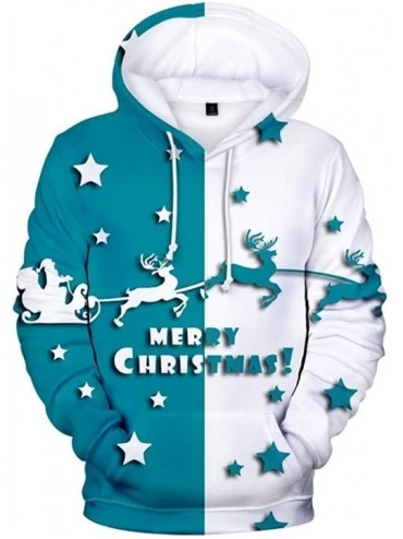 Sleep Sets Men's Sweatshirt Funny Long Sleeve Drawstring Pocket Hooded Pullover Hoodies - Blue - C218ZWD64HU $22.34