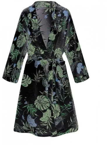 Robes Satin Robes for Women Summer Short Bathrobe Oblique V-Neck Kimono Robe Soft Silky Bridesmaids Robe - C-black - CJ193Z9W...