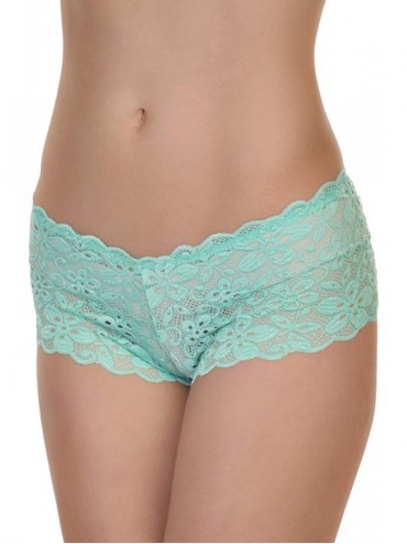 Panties Women's Assorted Lace Boxer Shorts Panties (6 or 12 Pack) - 6-pack Garden Flowers - C818Q6X2X60 $40.04