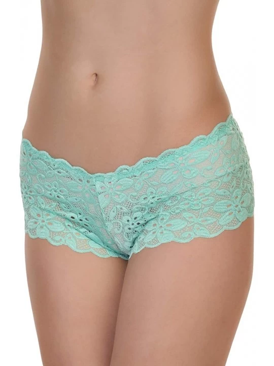Panties Women's Assorted Lace Boxer Shorts Panties (6 or 12 Pack) - 6-pack Garden Flowers - C818Q6X2X60 $19.56