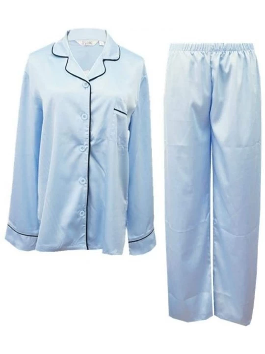 Sleep Sets Couple Pajamas Suit Silk Pajamas Spring and Autumn Long-Sleeved Home Service Suits (Mens- Size XL) - Mens - CS194X...