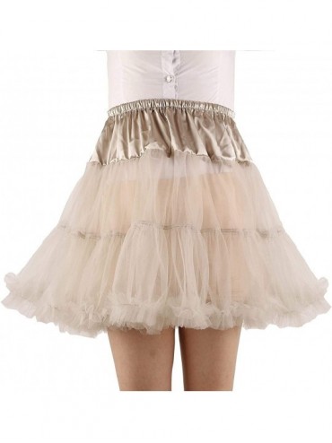 Slips Women's Petticoat Short Puff Princess Layered Skirt Tutu Mini - Gray - C719DYH20DY $54.28