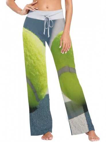 Bottoms Tennis Ball Women Loose Palazzo Casual Drawstring Sleepwear Print Yoga Pants - C919D8UZZ00 $46.18