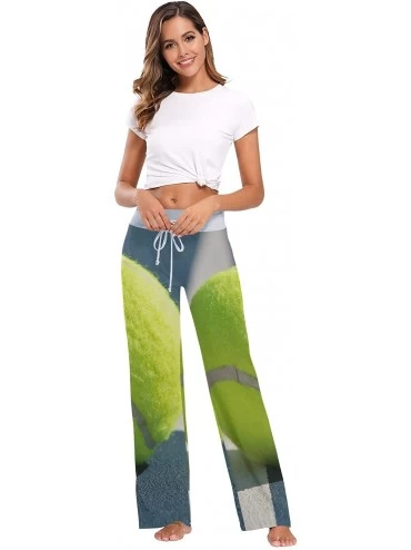 Bottoms Tennis Ball Women Loose Palazzo Casual Drawstring Sleepwear Print Yoga Pants - C919D8UZZ00 $24.24