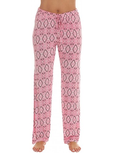 Bottoms Ultra Soft Solid Stretch Jersey Pajama Pants for Women - Coral - Aztec - CR194MN7XUM $27.45