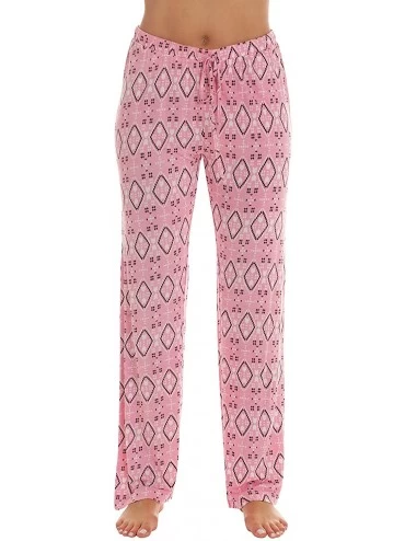 Bottoms Ultra Soft Solid Stretch Jersey Pajama Pants for Women - Coral - Aztec - CR194MN7XUM $23.35