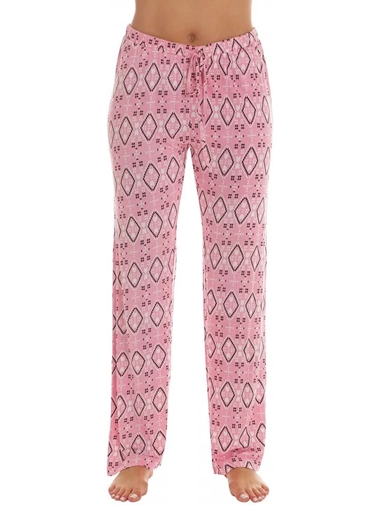 Bottoms Ultra Soft Solid Stretch Jersey Pajama Pants for Women - Coral - Aztec - CR194MN7XUM $11.36