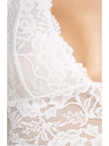 Bras Women's Bra Large Bralette T-Back Floral Lace - Ivory - CC18H0Q7EG9 $32.28