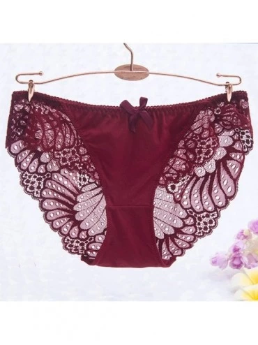Thermal Underwear Women Low Waist No Trace Sexy Thong Briefs Fashion Letter String Underpants Lingerie - A-wine - C0196H7N7HE...