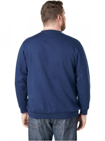 Sleep Sets Men's Big & Tall Fleece Crewneck Sweatshirt Sweatshirt - Red Colorblock (6563) - C118THZCHOR $53.11