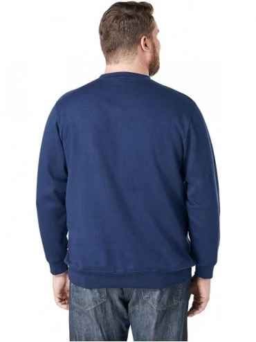 Sleep Sets Men's Big & Tall Fleece Crewneck Sweatshirt Sweatshirt - Red Colorblock (6563) - C118THZCHOR $47.35
