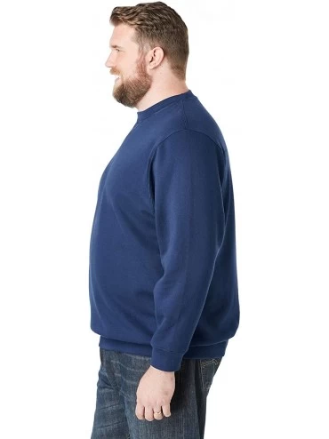 Sleep Sets Men's Big & Tall Fleece Crewneck Sweatshirt Sweatshirt - Red Colorblock (6563) - C118THZCHOR $47.35