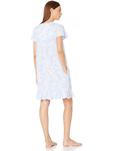 Nightgowns & Sleepshirts Women's Short Gown - Peri Damask - CI18LNQUH24 $36.35