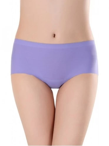 Panties 6 Pack Women Seamless Mid-Rise Panties Breathable No Show Invisible Soft Underwear - 6 Colors - CV18WEL8X4H $15.80