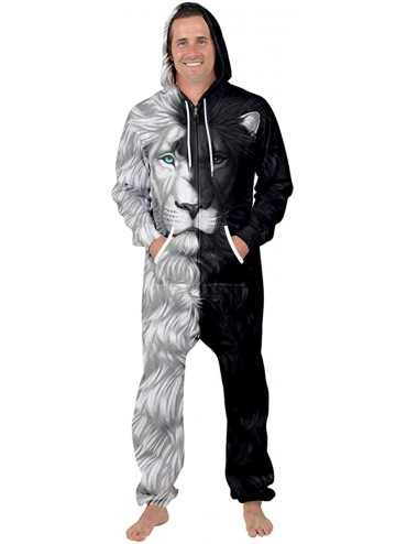 Sleep Sets Unisex Adult Fashion Romper Onesie Hooded 3D Printed Zipper Jumpsuits - Bes026 - C018Y6WD6CH $76.19