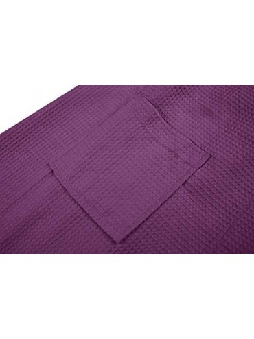 Robes Women's Waffle Spa Bath Wrap Towel Adjustable Closure Ultra Absorbent Cover Up - Purple - C9194K6MZQ8 $27.98