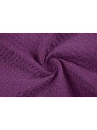 Robes Women's Waffle Spa Bath Wrap Towel Adjustable Closure Ultra Absorbent Cover Up - Purple - C9194K6MZQ8 $15.17