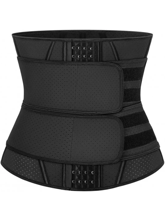 Shapewear Women Sauna Waist Trainer Corset Latex Trimmer Sweat Belt Workout Fitness Compression Waist Cincher Black - Black-1...