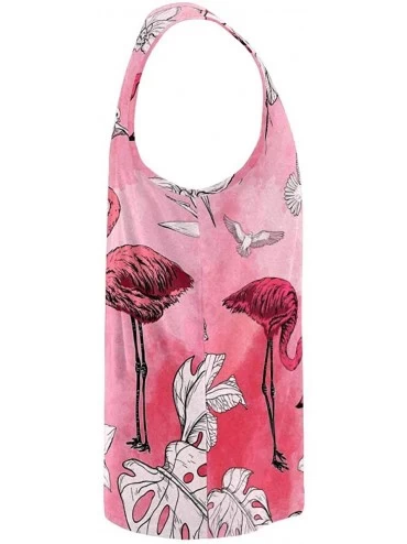 Undershirts Men's Muscle Gym Workout Training Sleeveless Tank Top Watercolor Crabs - Multi3 - CA19CQ4QHWX $25.92