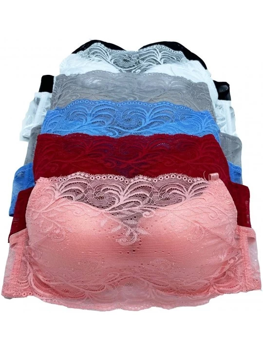 Bras 6 Piecec Full Cup/Demi Wired Gentle Pushup Push Up Bra B/C - 82736-cami - CT190O00Q4D $23.68