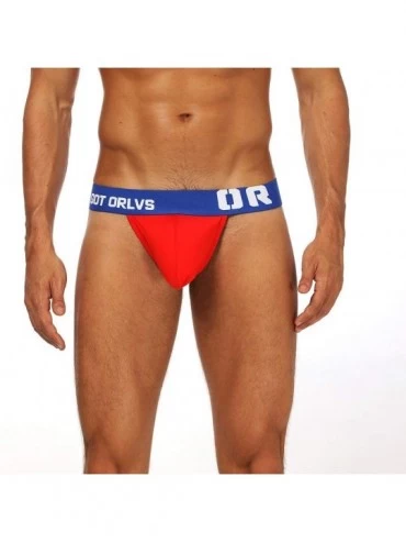 G-Strings & Thongs Men's Sexy Lingerie Underwear G-String Thongs Bulge Pouch T-Back Underpants - Red - CR192EY9MCQ $25.94