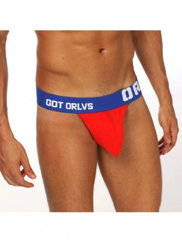 G-Strings & Thongs Men's Sexy Lingerie Underwear G-String Thongs Bulge Pouch T-Back Underpants - Red - CR192EY9MCQ $25.94