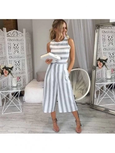Sets Womens Jumpsuit Strappy V Neck Bandage Loose Playsuit Party - White 02 - C0195AOIUI0 $14.53