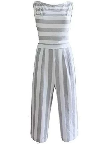 Sets Womens Jumpsuit Strappy V Neck Bandage Loose Playsuit Party - White 02 - C0195AOIUI0 $14.53