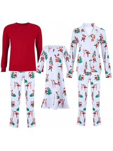 Sleep Sets Daddy & Mommy & Me Pajamas- Christmas Tree Santa Claus Elk Print Adult Holiday Pj Sets Matching Christmas Pyjamas ...