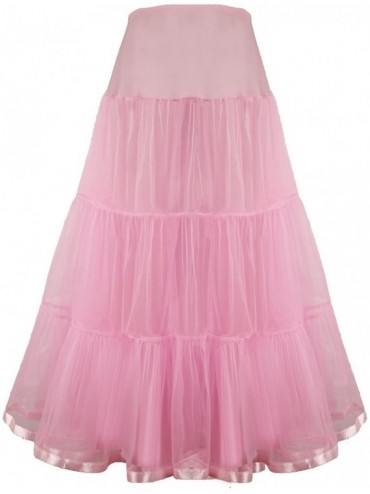 Slips Women's Floor Length Wedding Petticoat Long Underskirt for Formal Dress S-3XL - Pnk - C612MZHWHYQ $41.38