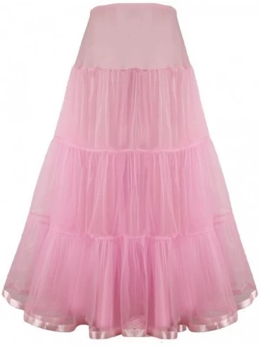 Slips Women's Floor Length Wedding Petticoat Long Underskirt for Formal Dress S-3XL - Pnk - C612MZHWHYQ $36.09